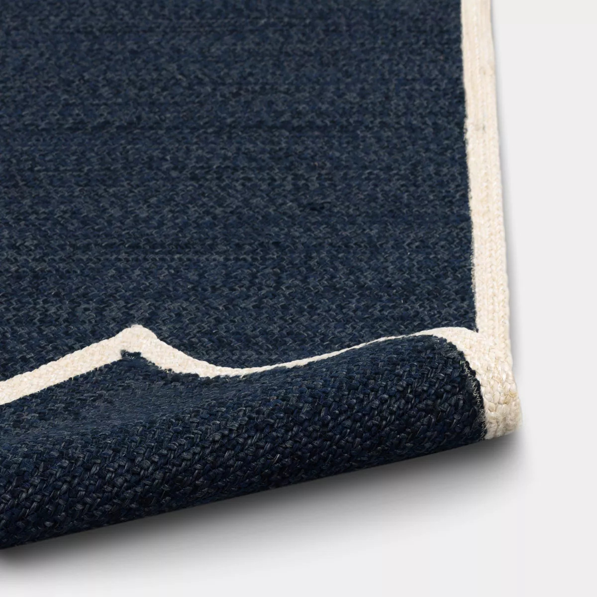 5'x7' Sculpted Border Braided Outdoor Patio Area Rug Navy Blue - Threshold™ designed with Studi... | Target