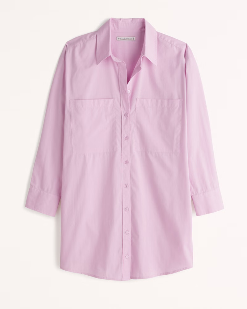 Relaxed Poplin Shirt Dress | Abercrombie & Fitch (US)