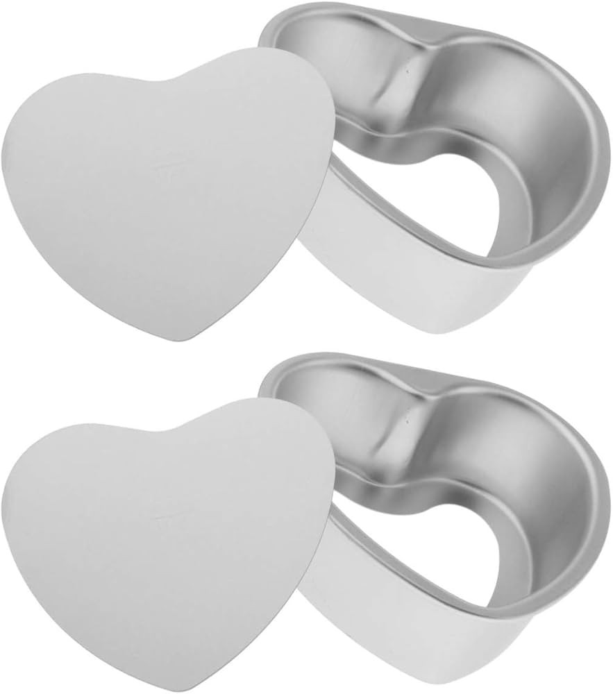 Good news Deep Heart Cake Pan with Removable Bottom 6",2 PCS Aluminum Push Pan Cheesecake Pan Chi... | Amazon (US)