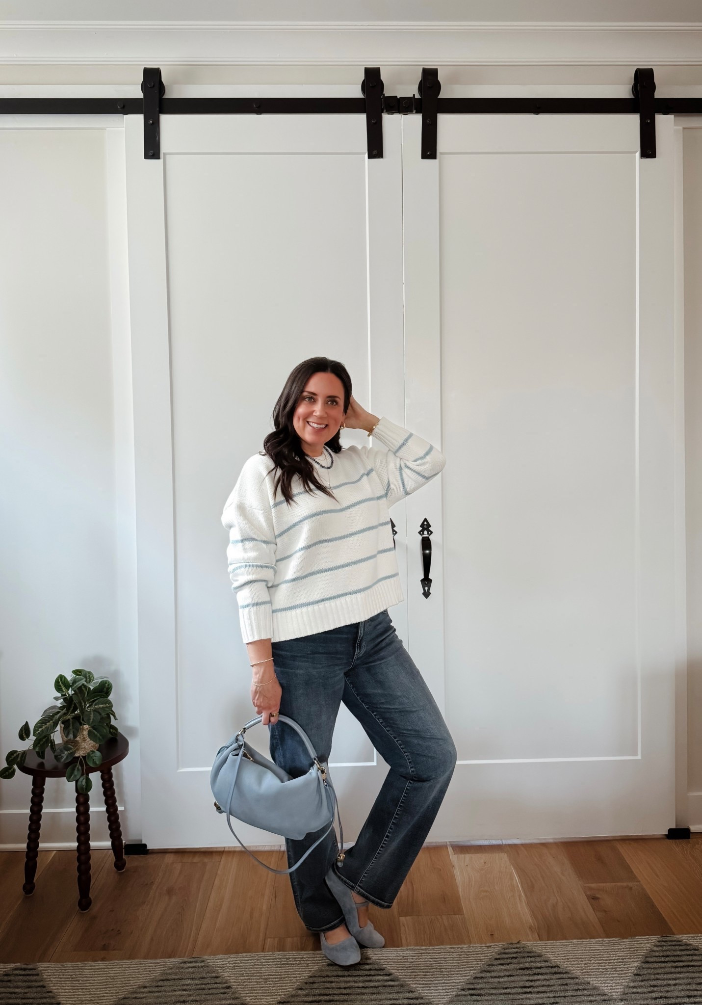 A moment for light blue! 🤗
.
.
Spring outfit, spring sweater, blue flats, suede bag 

#LTKSeasonal #LTKootd #LTKOver40