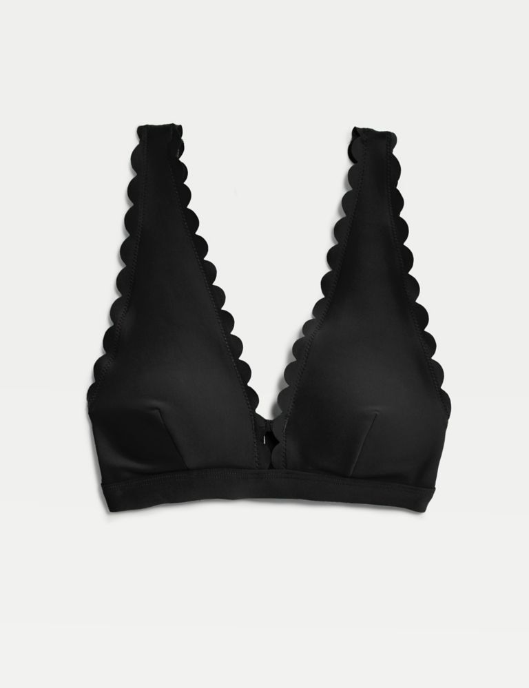Neoprene Padded Scallop Plunge Bikini Top | Marks & Spencer (UK)