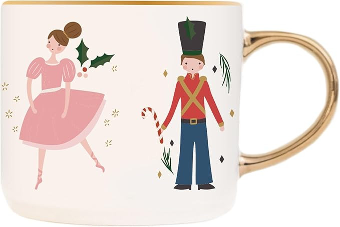 Sweet Water Decor Nutcracker Christmas Coffee Mugs - 17 Oz Christmas Mugs with Gold Handel The Pe... | Amazon (US)