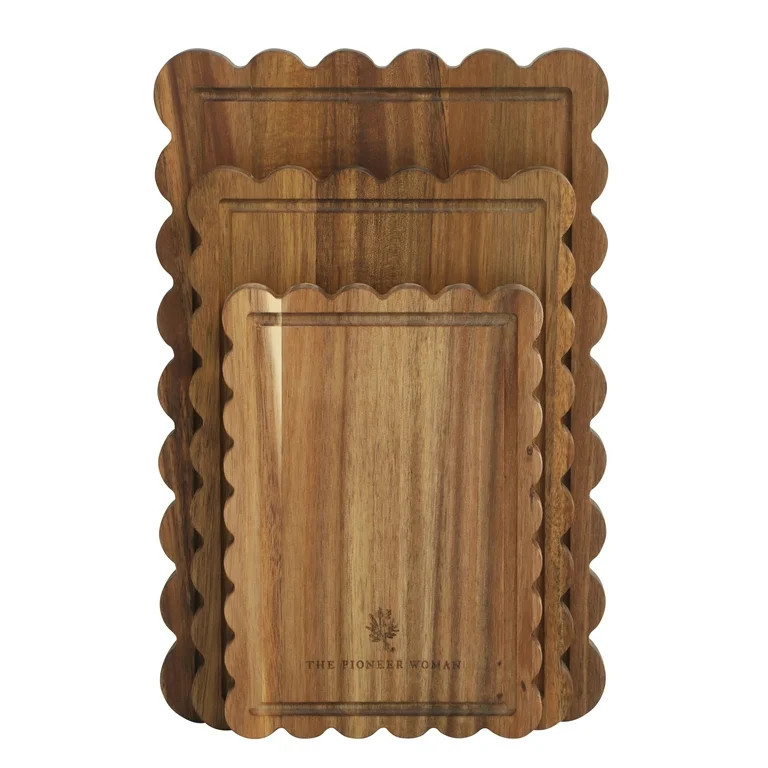 The Pioneer Woman 3-Piece Acacia Wood Scalloped Cutting Boards | Walmart (US)