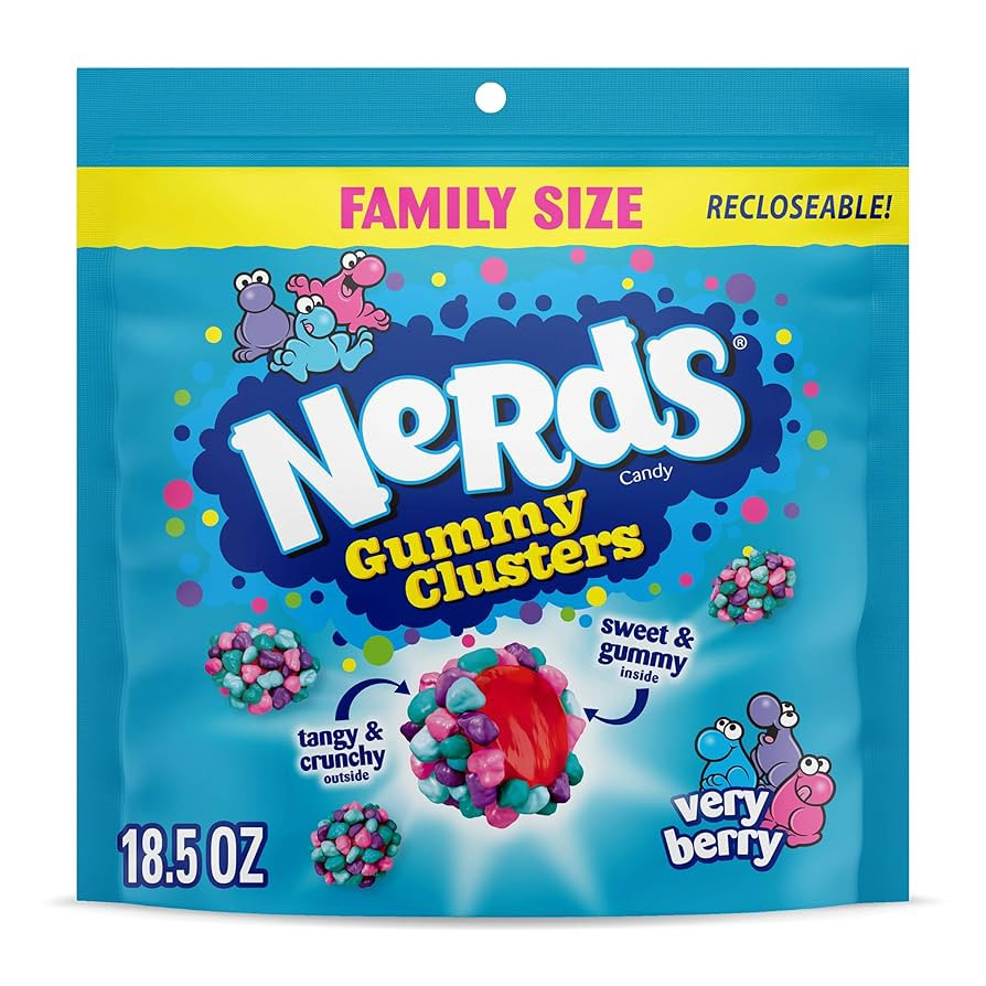 NERDS Gummy Clusters, Candy, Very Berry, Crunchy and Gummy, 18.5 oz | Amazon (US)