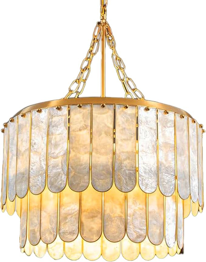 French Style Countryside Natural Seashell Chandelier, Bedroom, Living Room, Dining Room, Study Ro... | Amazon (US)