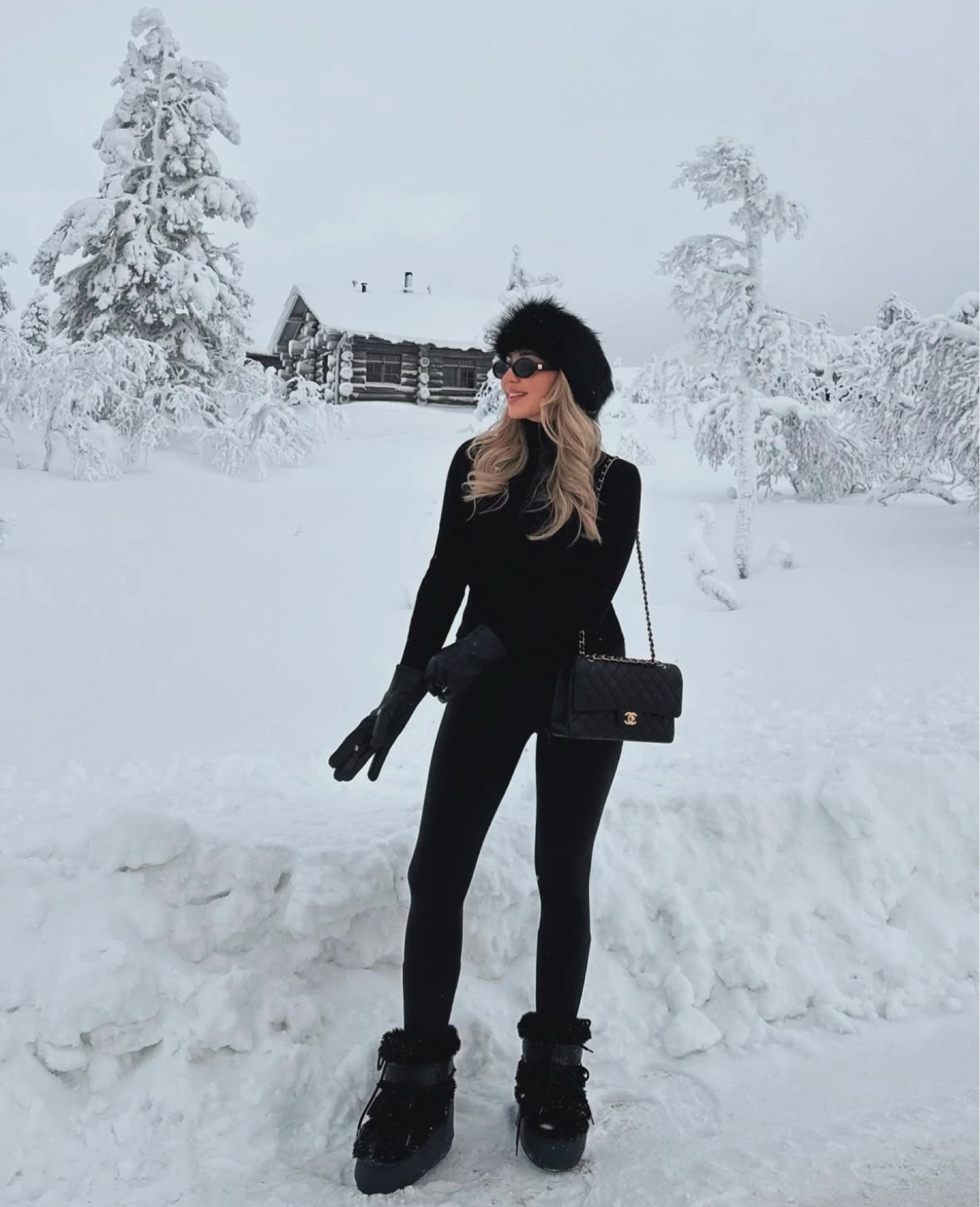 It’s officially Lapland Christmas Festive Ski Winter Season ⛷️❄️ all black monochrome look, ultimate snow chic hack with faux fur hat and Celine sunglassess

#LTKwinter #LTKstyletip #LTKtravel