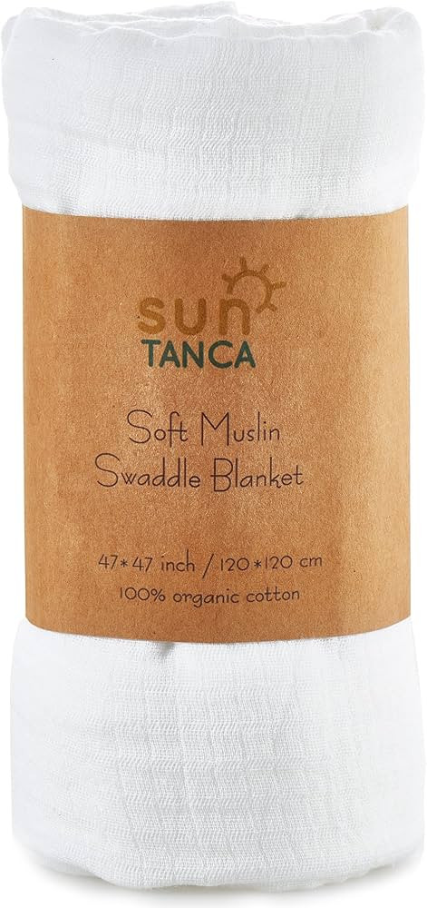 White Muslin Baby Swaddle Blanket – 100% Organic Cotton Perfect for Swaddling and Nursering –... | Amazon (US)