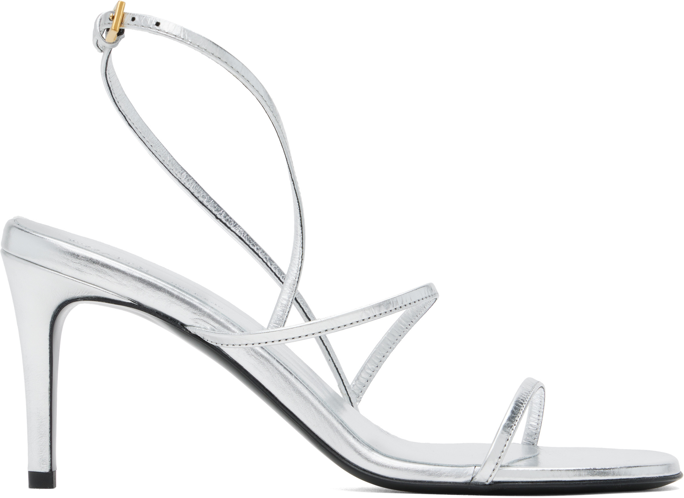 KHAITE Silver Loop Heeled Sandals | SSENSE
