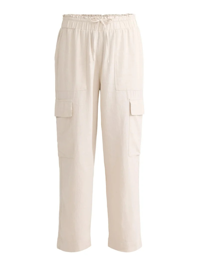 Time and Tru Linen Straight Pant, 27" Inseam, sizes XS-XXXL | Walmart (US)