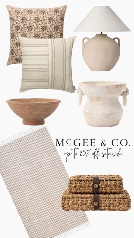 McGee & Co. Presidents' Day sale is here!  Shop new arrivals and save up to 25%! 

Runner rug, checkered rug, pillow, throw pillow over, decorative baskets, lamp, woven basket, terracotta bowl, floral throw pillow, stripe throw pillow, woven box 

#LTKsalealert #LTKhome #LTKstyletip