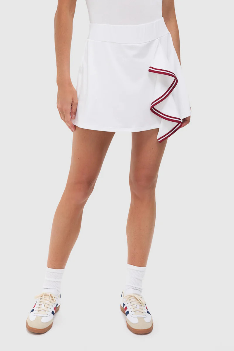 White Faux Wrap 14 Inch Performance Jersey Alexis Tennis Skirt | Tuckernuck (US)