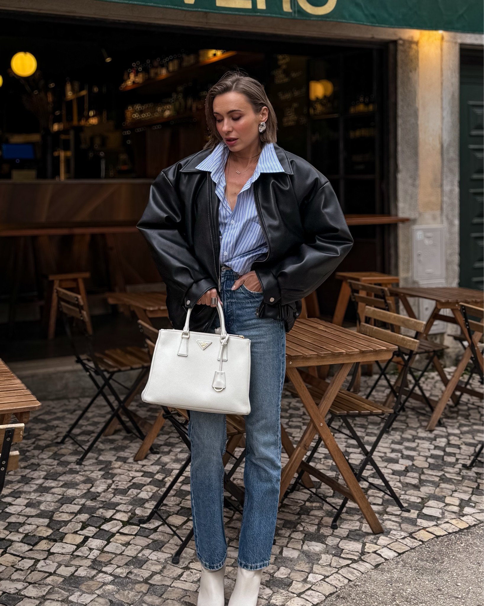 As usual trying to mix not "mixable" things) like almost man's jacket/shirt and heels+makeup+super feminine bag)

#LTKStyleTip #LTKBeauty #LTKItBag