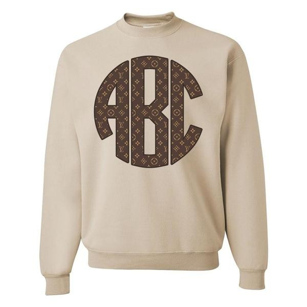 Monogrammed 'Designer Pattern' Big Print Crewneck Sweatshirt | United Monograms