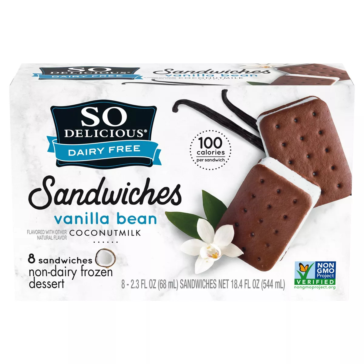 So Delicious Dairy Free Vanilla Bean Coconut Milk Frozen Dessert Sandwich - 8ct | Target