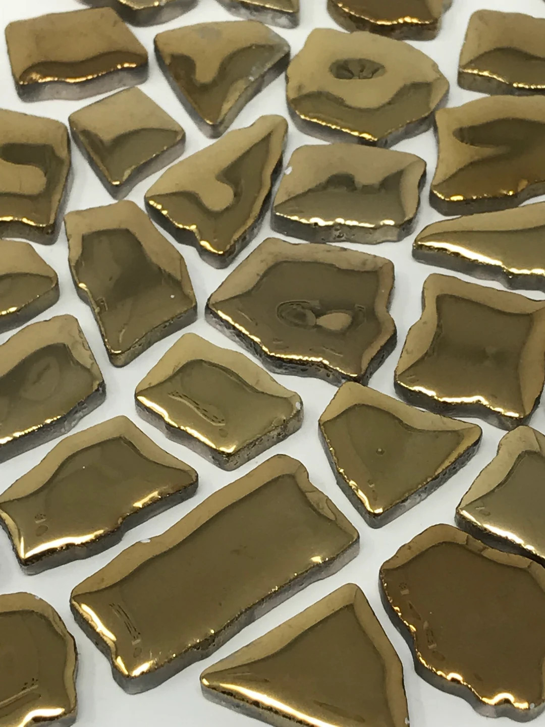 Gold Glazed Ceramic Jigsaw Tiles//Mosaic Tiles//Mosaic Surplus // Ceramic tiles | Etsy (US)
