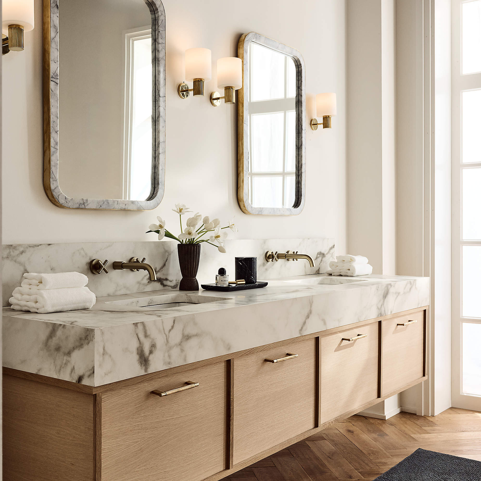 Nexus Black Marble Vanity Tray + Reviews | CB2 | CB2