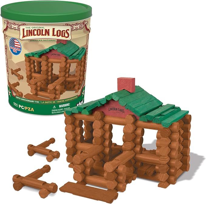 Lincoln Logs –100th Anniversary Tin-111 Pieces-Real Wood Logs-Ages 3+ - Best Retro Building Gif... | Amazon (US)
