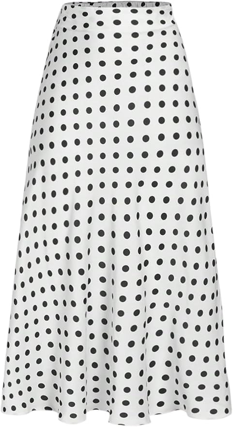 GORGLITTER Women's Polka Dots Long Flowy Skirts Dressy High Waisted Business Causal Skirt | Amazon (US)
