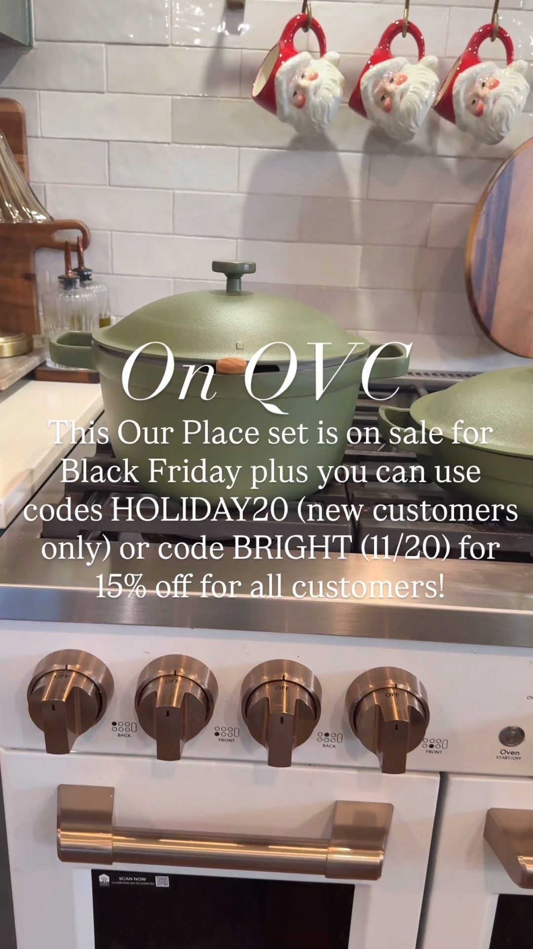 Black Friday sales are going on at @qvc and this Our Place always pot and pan set would be an amazing gift and it’s on sale! Mine are the color sage. Use code HOLIDAY20(new customers) or BRIGHT (11/20 only!) for extra discounts! @qvc #ad #LoveQvc