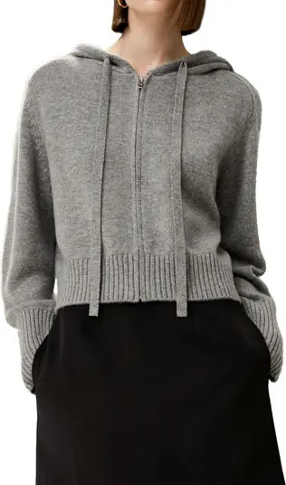 Lilysilk Short Zip-Up Wool Cashmere Hoodie | Nordstrom | Nordstrom