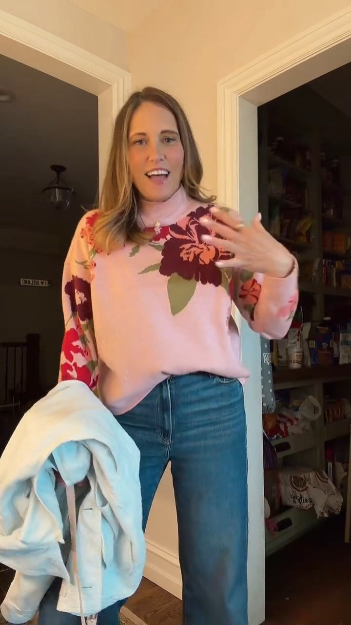Girls night look featuring one of my favorite easy outfit combos lately. This sweater and jeans pairing is simple, flattering, and perfect for an everyday night out. I love pieces like these that can be dressed up or kept casual.

#LTKMidsize #LTKOver40 #LTKSeasonal