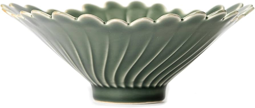 Modern Fruit Bowl - 9" Ceramic, Green, Kitchen Counter Decorative Bowl | Amazon (US)