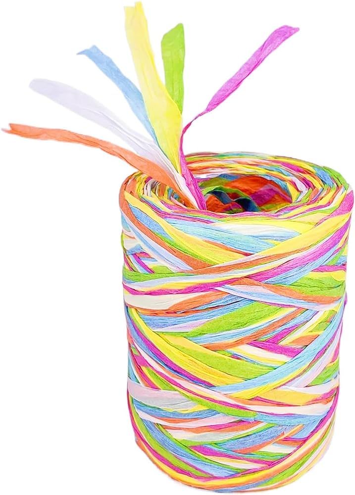 BEAUTOPE 262 Feet Colored Raffia Ribbon for Gift Wrapping Crafts Party Decoration Christmas Gift ... | Amazon (US)