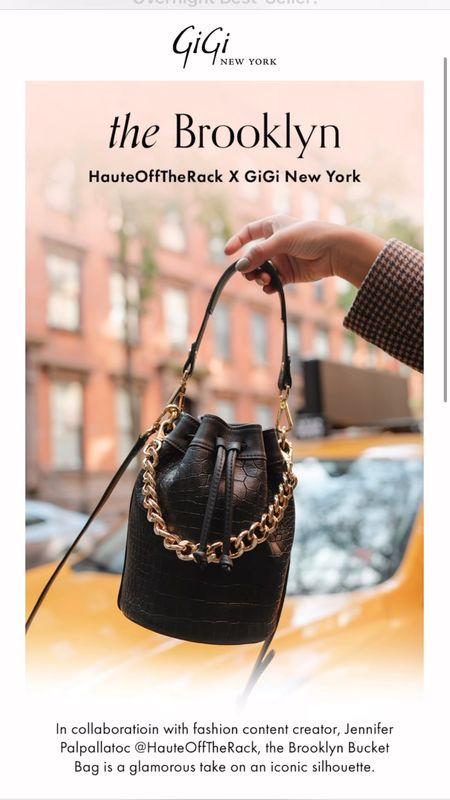 It’s time!! The @giginewyork x @hauteofftherack Brooklyn Bucket Bag is finally ready to ship! This is my 4th handbag design with the GiGi NY team! Inspired by my love for New York, this versatile mini bucket bag is crafted in matte embossed croc leather that I hand selected with you in mind!  The bag features 3 interchangeable straps including a lavish gold chain so she can be worn multiple different ways. Plus it’s the perfect size to for all of your essentials! She’s chic, timeless and right on trend for fall!  Take 20% OFF with code: HAUTE20
#giginewyork #giftidea #giftsforher #bucketbag 

#LTKGiftGuide #LTKstyletip #LTKitbag