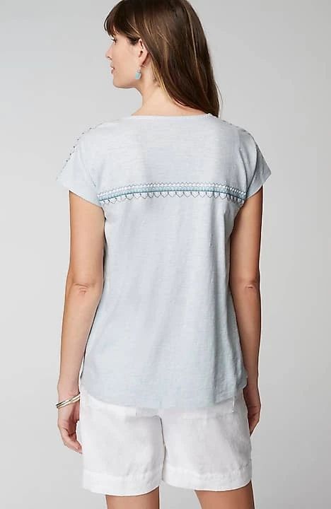 Pure Jill Embroidered Round-Neck Tee | J. Jill