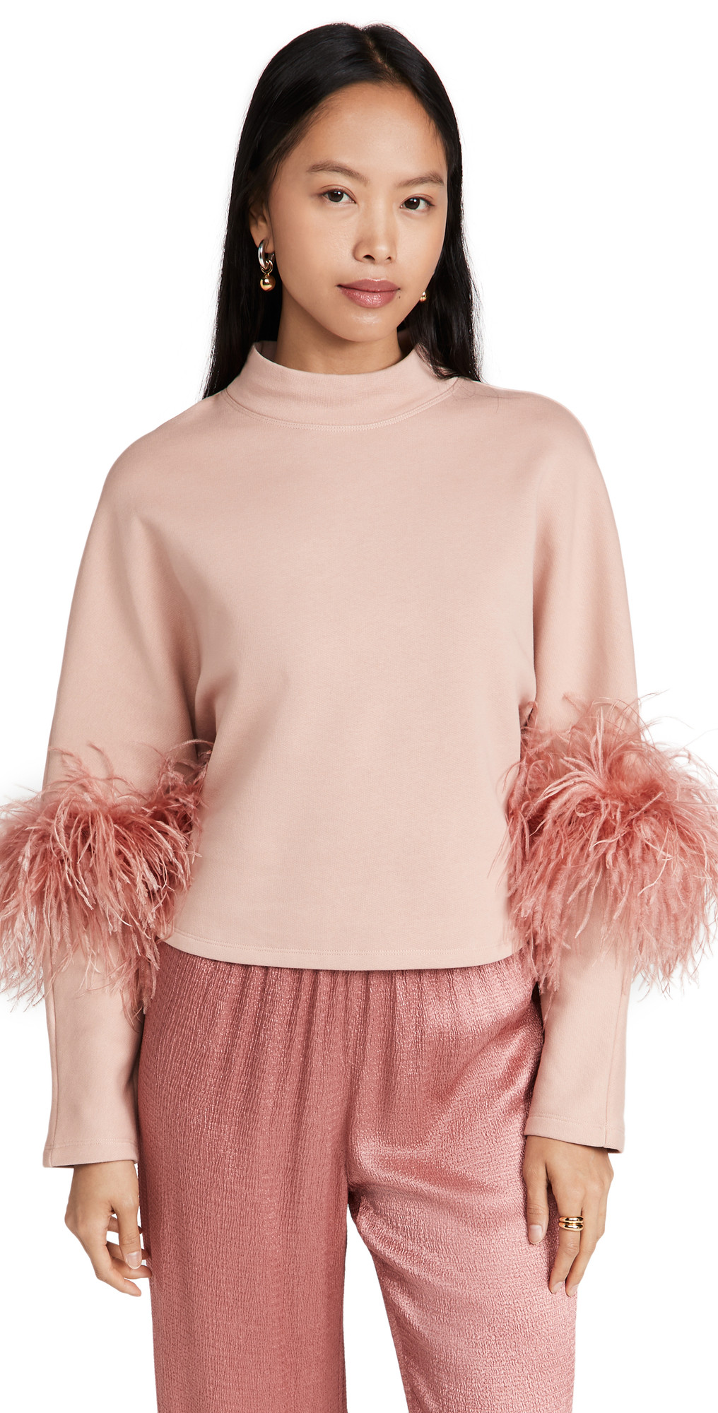 LAPOINTE Luxe Dolman Top with Feathers | Shopbop