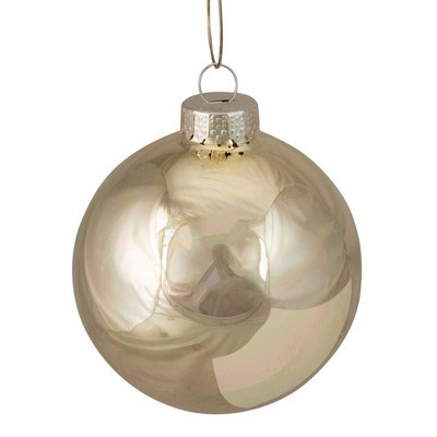 Northlight Shiny Glass Christmas Ball Ornaments - 3.25" (80mm) - Gold - 8ct | Target