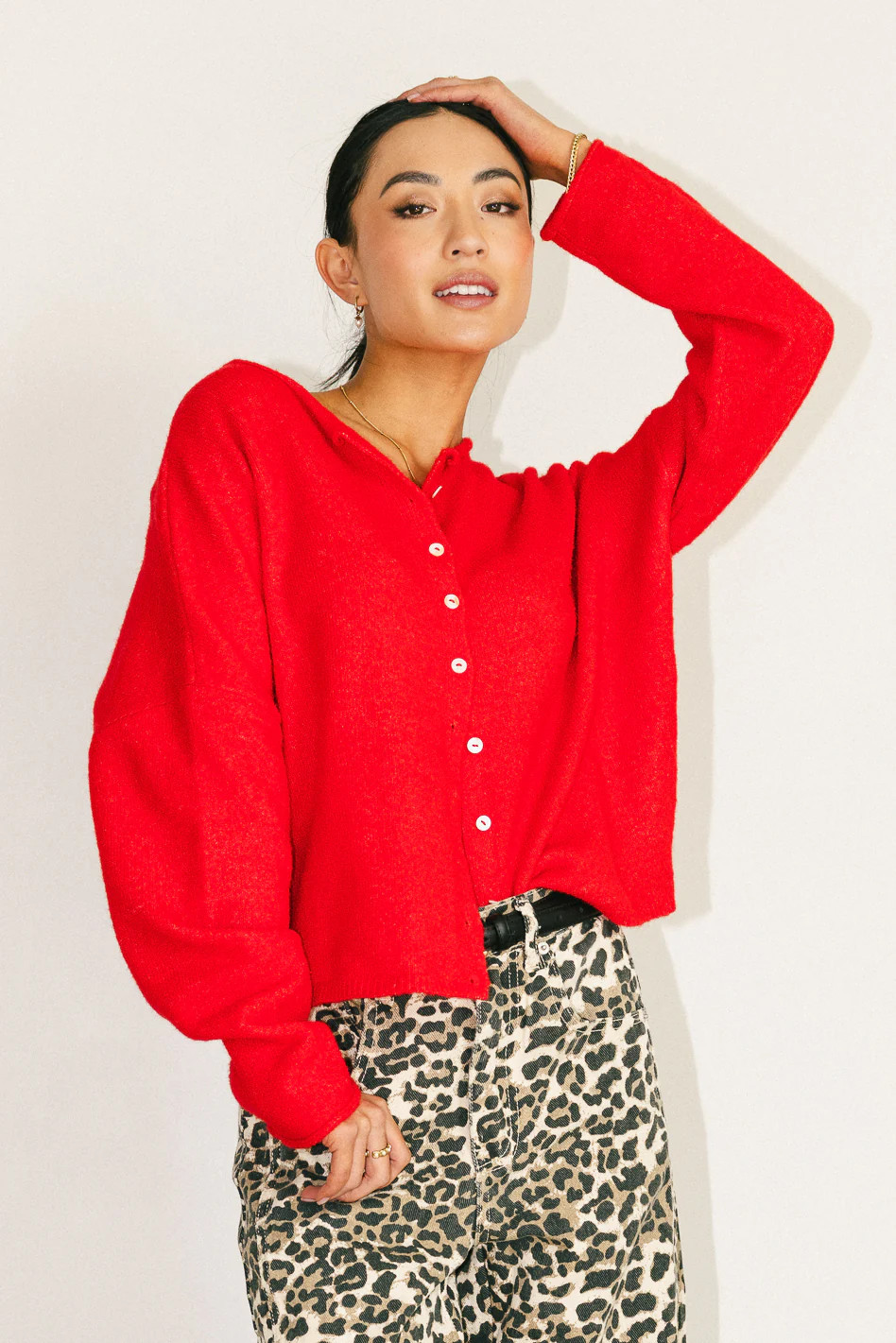 Maci Cardigan in Red | Böhme US