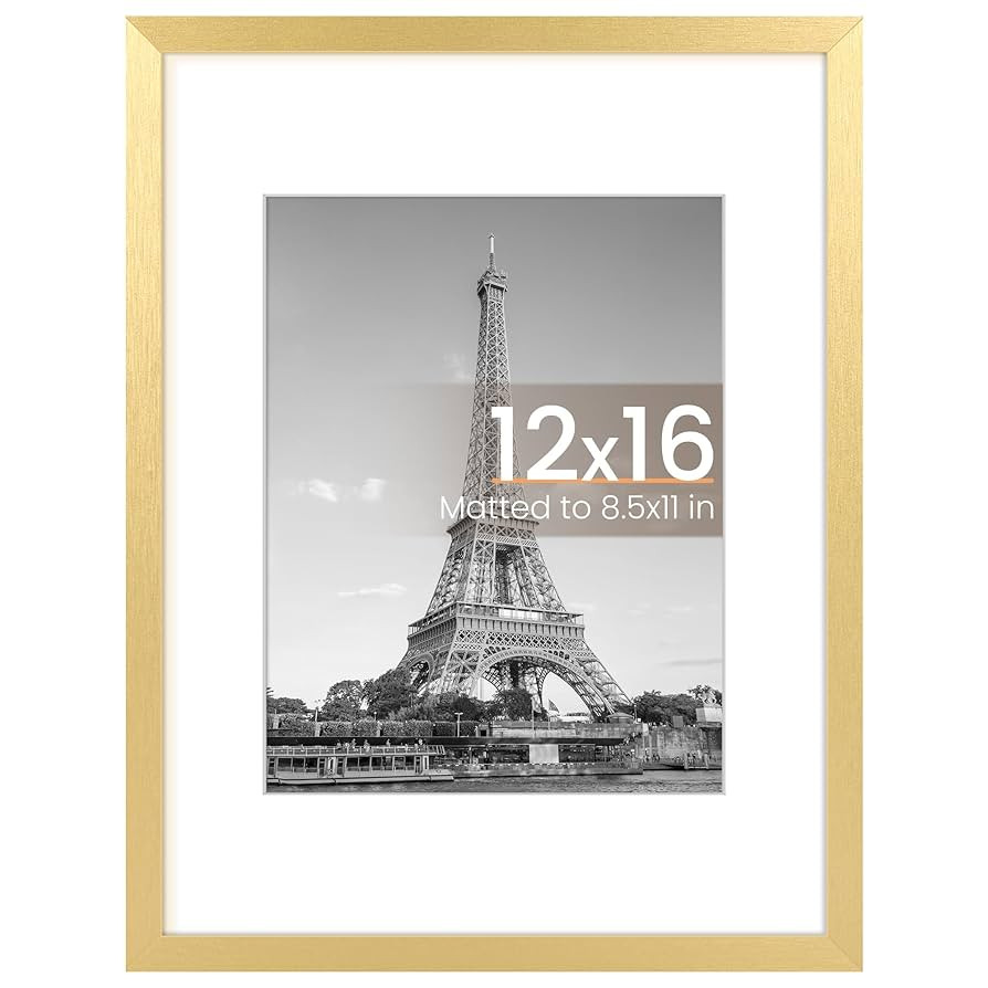 upsimples 12x16 Picture Frame, Display Pictures 8.5x11 with Mat or 12x16 Without Mat, Wall Hangin... | Amazon (US)