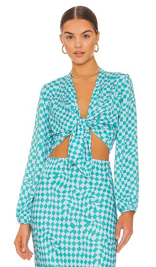 Luna Top in Blue Geo | Revolve Clothing (Global)