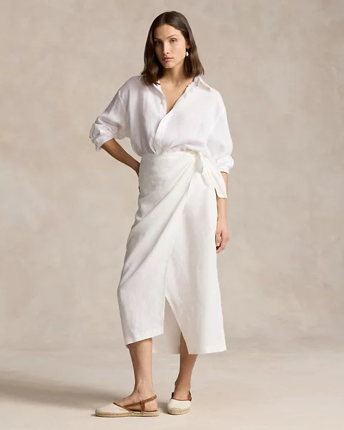 Linen Wrap Skirt for Women | Ralph Lauren® UK | Ralph Lauren (UK)