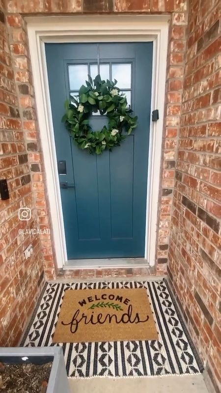 Spring front door decor inspo, narrow entryway design, narrow front door decor ideas, spring wreath and welcome mat

#LTKhome #LTKSeasonal #LTKstyletip