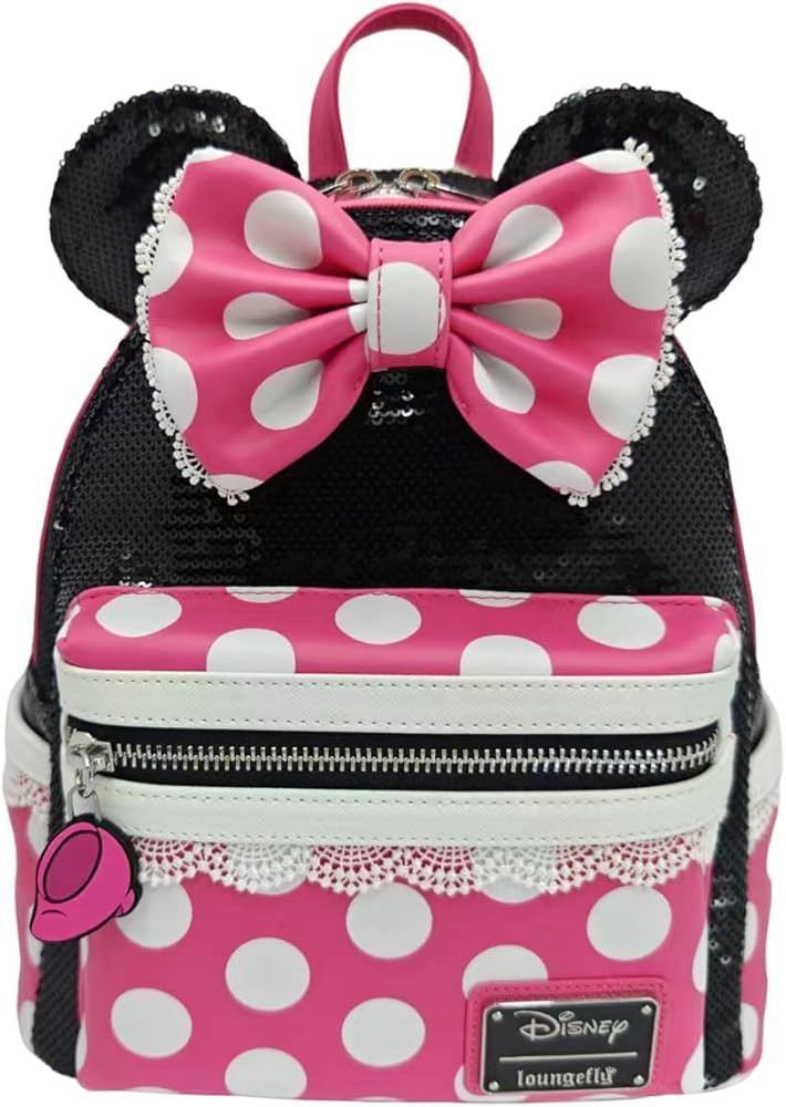 Loungefly Minnie Mouse Sequin Mini Backpack, Polka Dots, Cosplay, 8.5 x 11 x 4.5 inches, Faux Lea... | Amazon (US)