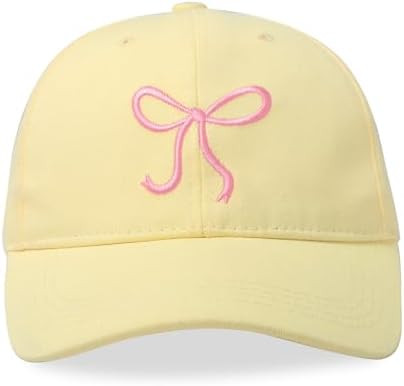 Pink Bow Embroidered Baseball Cap for Women Trucker Hat Adjustable Fashion Sun Hat with Visor for... | Amazon (US)