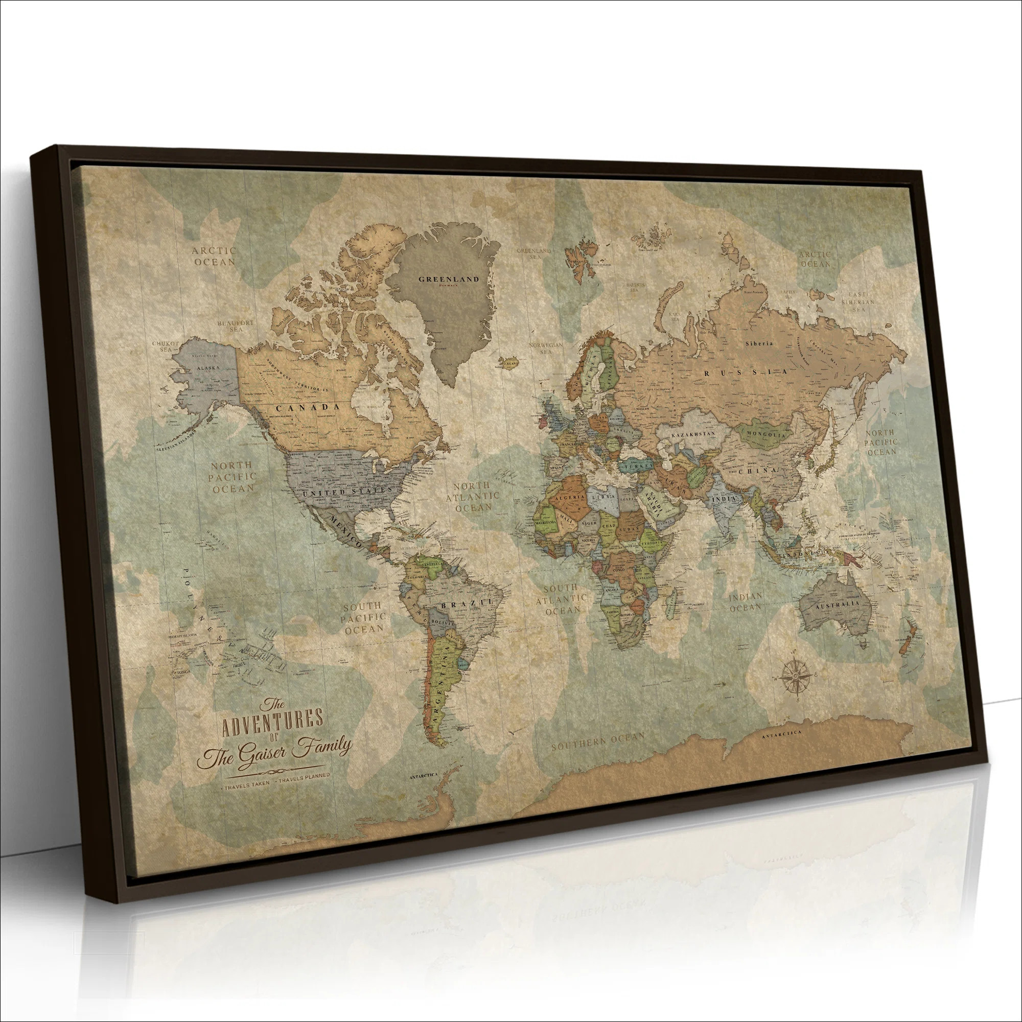 Personalized Push Pin World Travel Map on Canvas | Wayfair North America