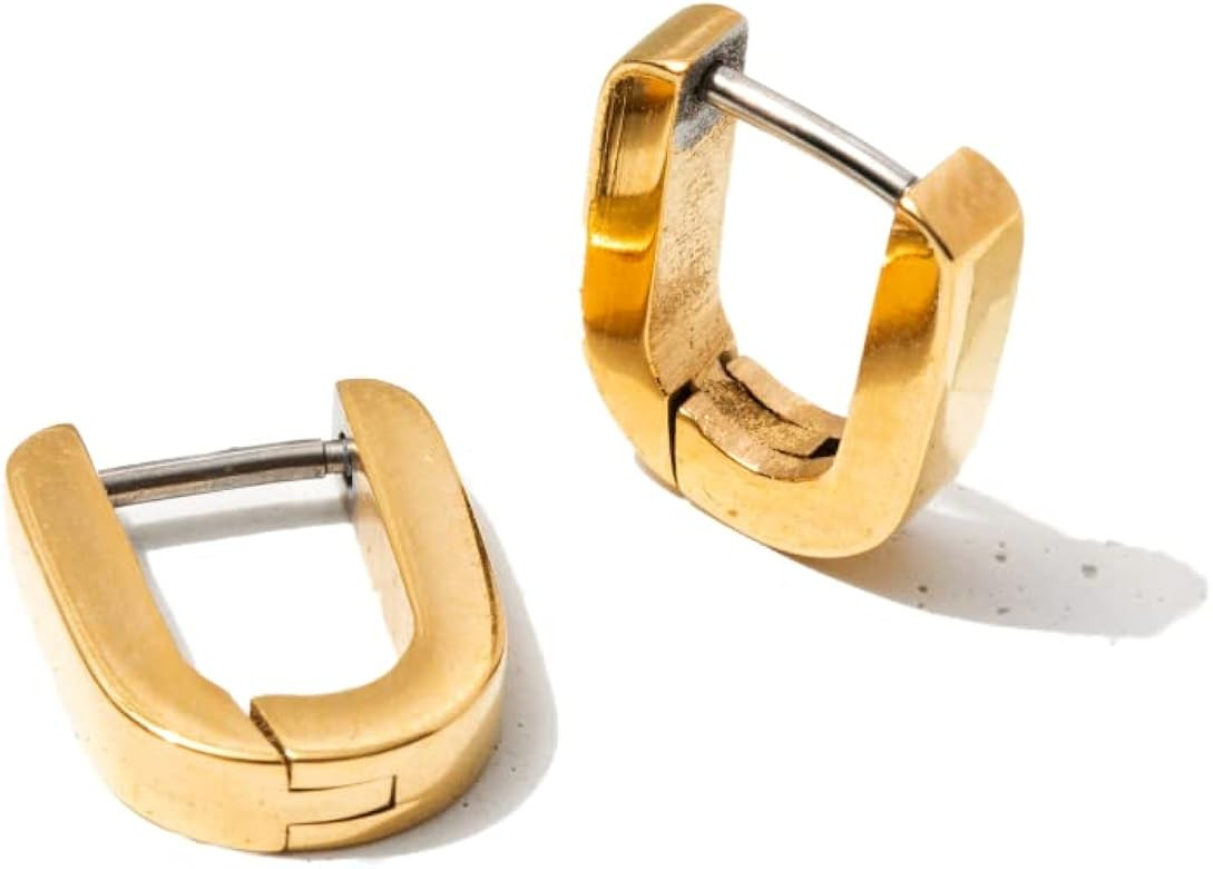 | Hypoallergenic Earrings | Titanium Mini Trendsetter Hoops | Gold | Titanium Gold Hoop Earrings ... | Amazon (US)