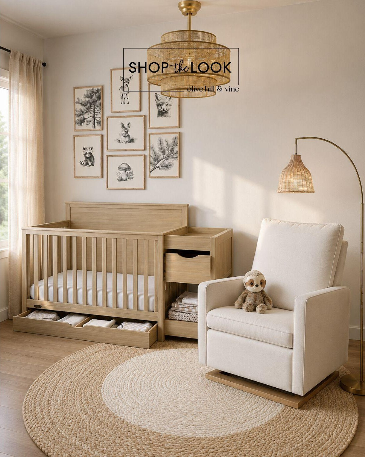 We're loving how this neutral woodland nursery came together. The woven fandelier, warm wood tones, and charming forest-inspired details create a timeless space that's equal parts peaceful, functional, and inviting.

#LTKHome #LTKBaby #LTKBump