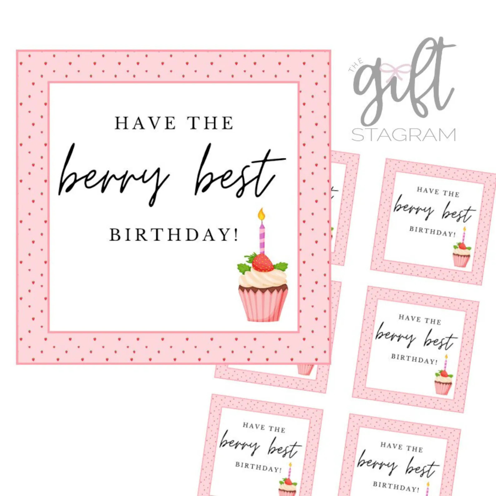 Berry Best Birthday Gift Tag DIGITAL DOWNLOAD Happy Birthday Gift Tag Birthday Gift Ideas 3x3 Tag... | Etsy (US)
