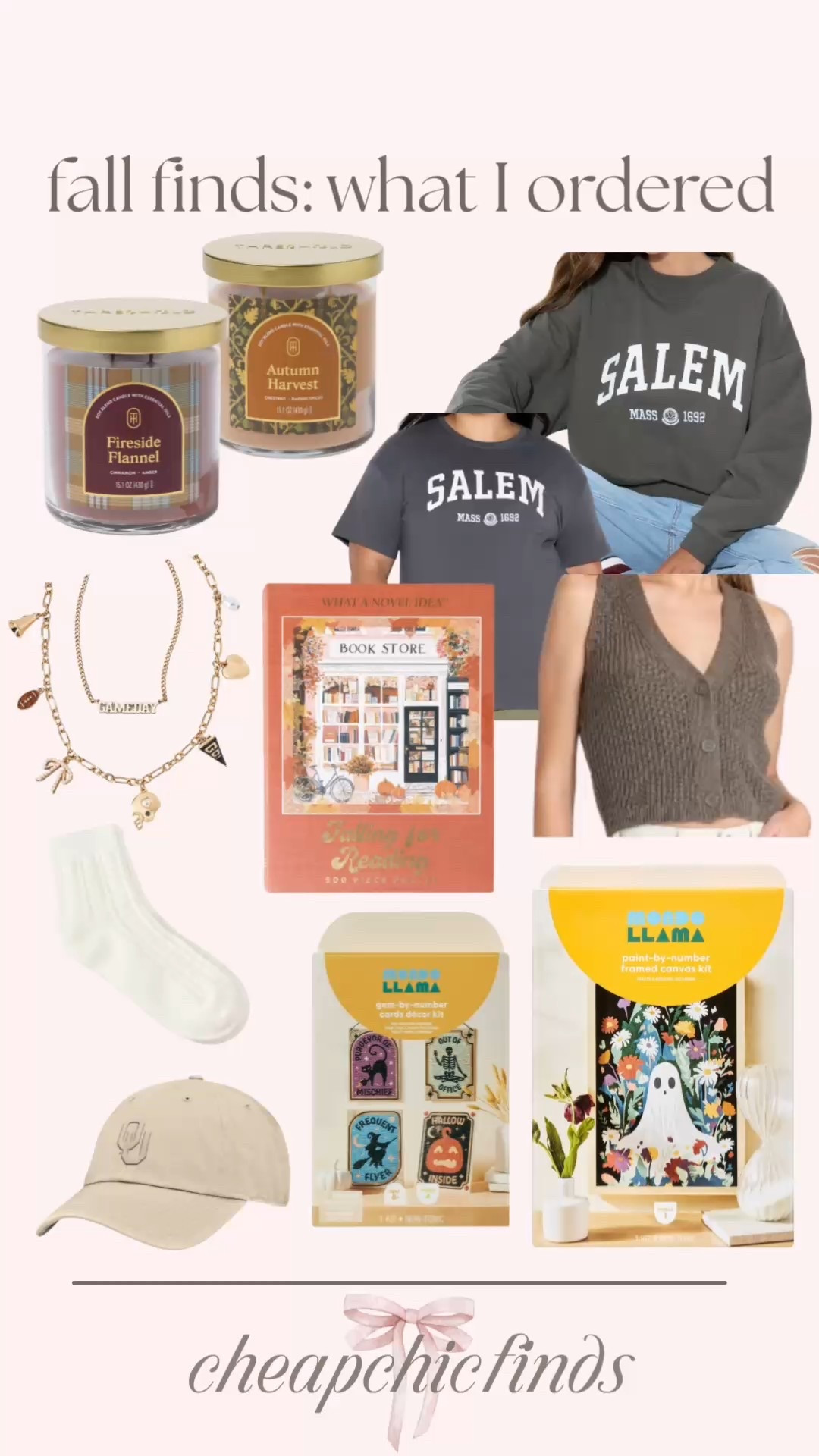 Target fall finds- what I ordered!
Snagged all of these over the past couple of weeks!! 😍😁 

My fave fall candles from target
Fall jigsaw puzzle
Halloween craft kits
Football charm necklace
Scalloped socks
Salem sweatshirt
Oklahoma Sooners hat 

#targetfinds #targetfashion #targethalloween #targetshopping

#LTKSeasonal #LTKFindsUnder50 #LTKHome