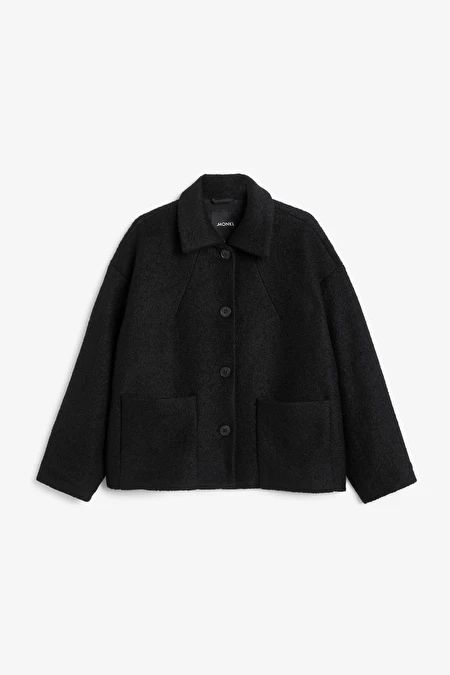 Black textured jacket | Monki