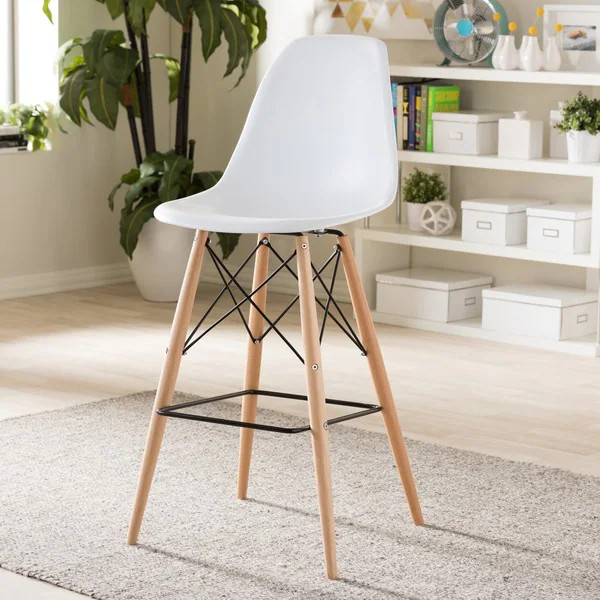 Modern Faux Leather 24-32" Adjustable Bar Stool by Baxton Studio | Bed Bath & Beyond