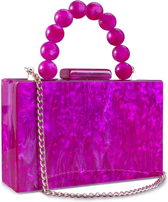 Women Acrylic Clutch Purse Leopard Print Evening Bag Chain Formal Handbag Party Bridal Wedding Cl... | Amazon (US)