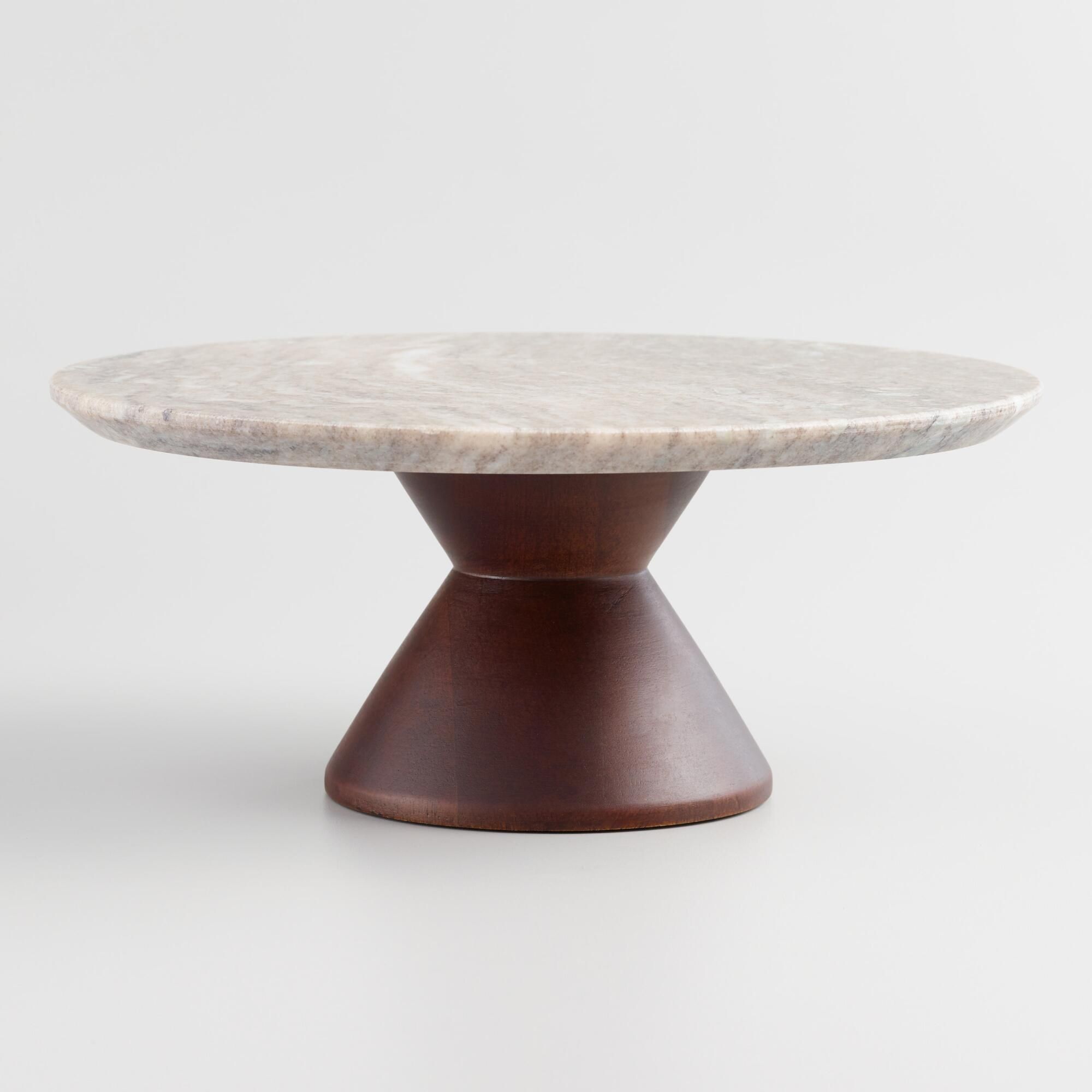 Marble and Wood Pedestal Stand by World Market | World Market