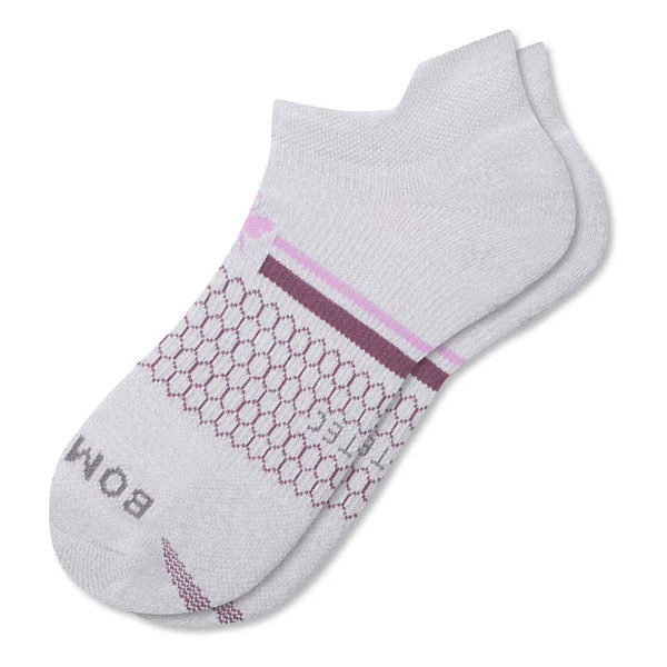 Women's Bombas Marl Double Stripe All Purpose Ankle Socks Small Grey Purple Singles | Scheels