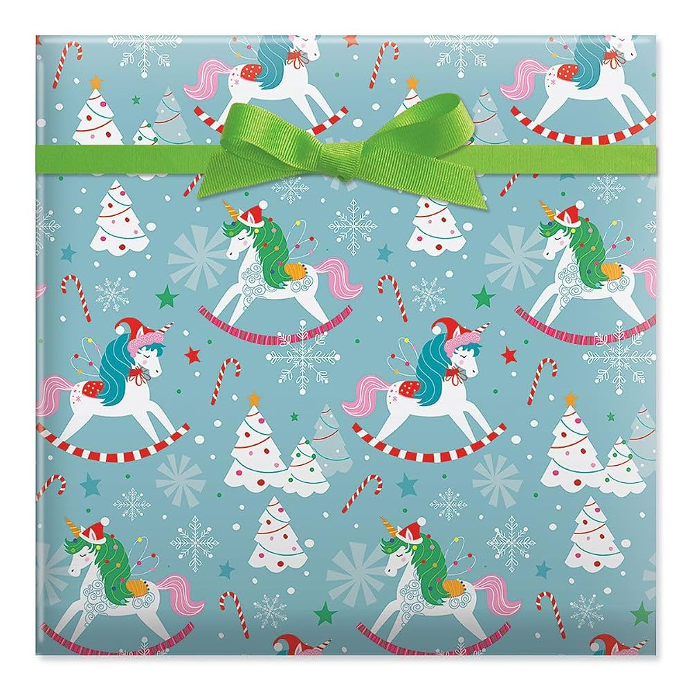 Current Unicorn Yuletide Christmas Jumbo Rolled Gift Wrap, Premium Semi-Gloss 23-Inch x 32-Foot W... | Amazon (US)