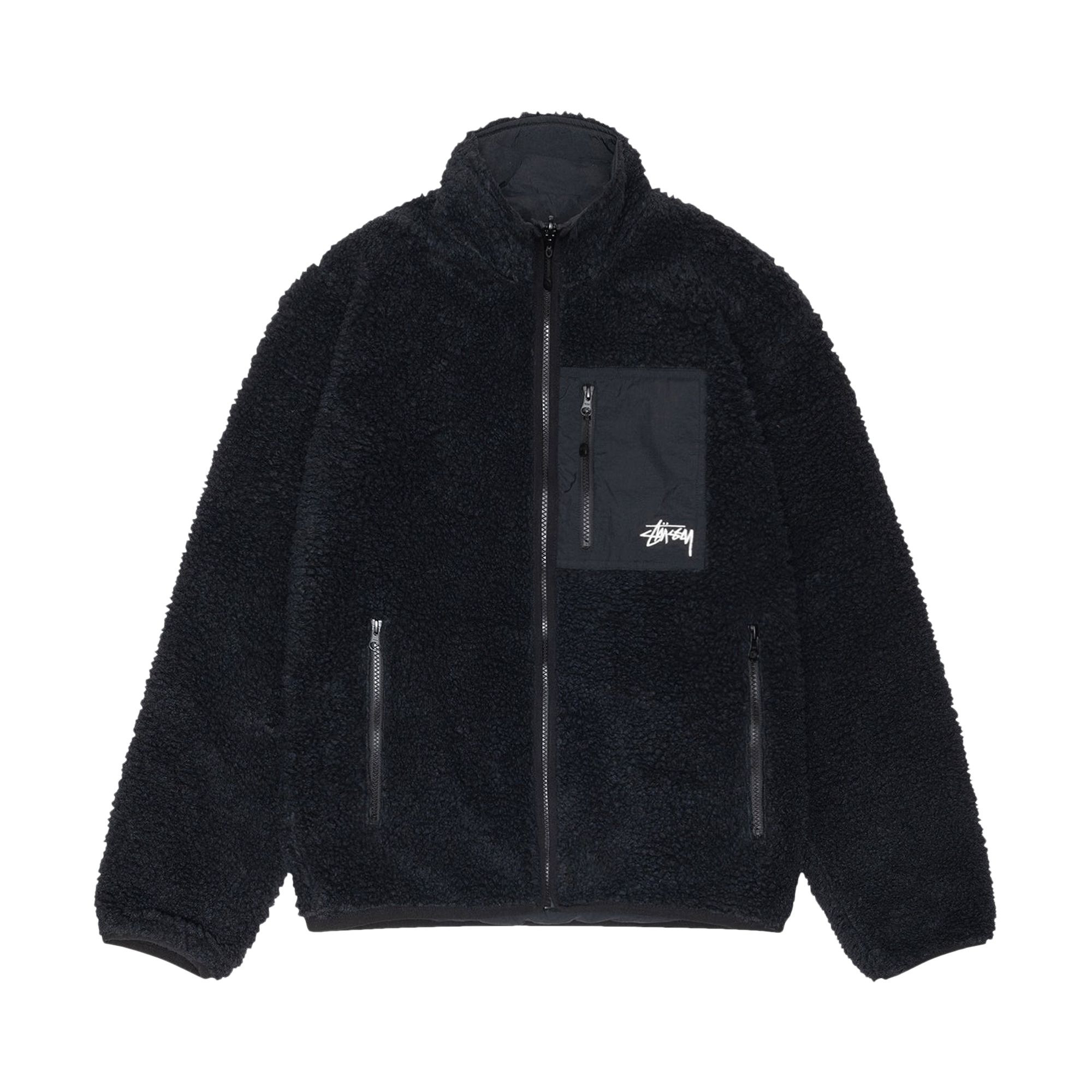 Stussy Sherpa Reversible Jacket 'Black' | Men's Size XL | GOAT